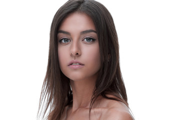 Naklejka premium close-up portrait of a young woman with day make-up.