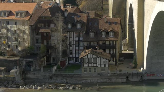Half timbered houses near the Nydeggbrucke bridge