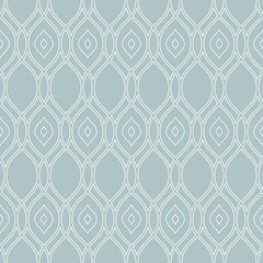 Seamless vector ornament. Modern background. Geometric modern blue and white wavy pattern