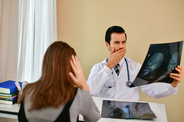 Fototapeta premium Doctor Concept, Patients are shocked that the doctor told me.