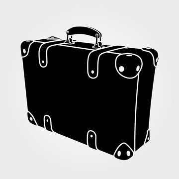 Suitcase icon. Luggage symbol. Vector illustration