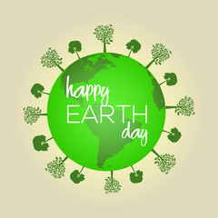 Happy Earth day concept. Vector illustration.