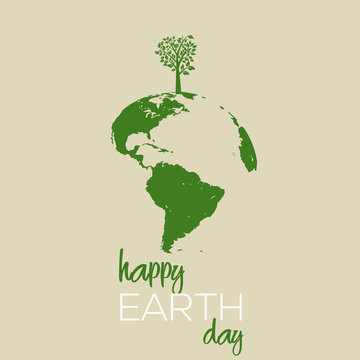 Happy Earth Day Concept. Vector Illustration.