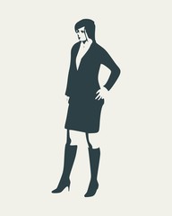 Fototapeta premium Silhouette of business woman wearing the suit.