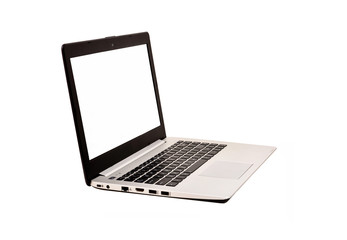 Modern laptop computer with blank screen isolated on white background with clipping path
