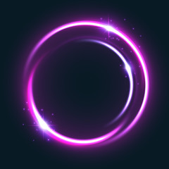 Glowing circle light effect with shining star