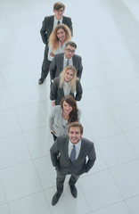 business team standing in line .isolated on white.