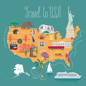 Map of USA vector illustration, design
