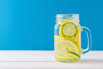 jar of detox water with lemon and cucumber