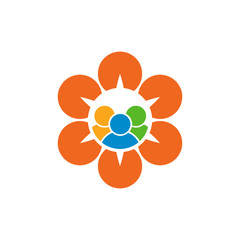People Flower Logo Icon Design