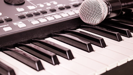 Background of a piano keyboard