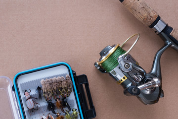 Fishing gear. Fishing rod, spinning, reel, bait