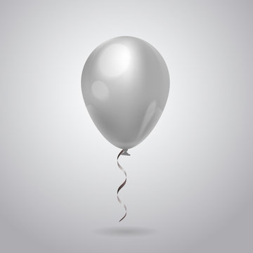 White Balloon For Celebration Decoration Isolated