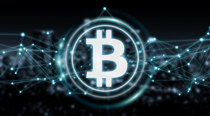 Bitcoins exchanges background 3D rendering