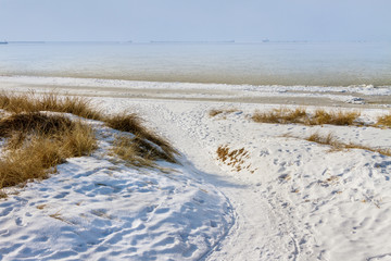 Winter on shore of the Baltic sea.