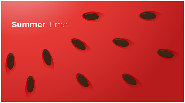 Hello Summer season concept with slice of watermelon background , vector , illustration