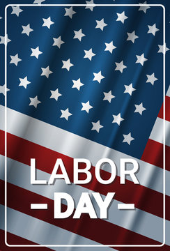 Happy Labor Day Background With Usa Flag