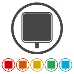 Road sign vector icon, Vector Blank Road Sign, 6 Colors Included
