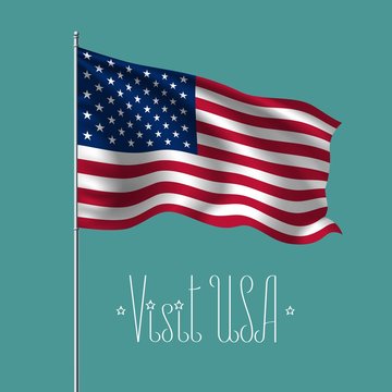 USA waving flag vector illustration