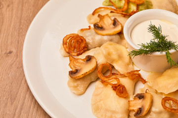 vareniki and mushrooms