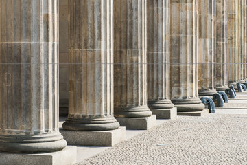 row of olumns  - base of pillars, historical architecture - Brandenburg gate © hanohiki