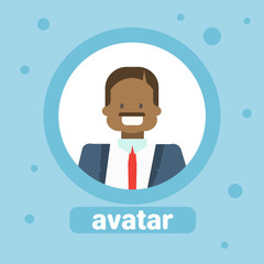 African American Man Avatar Businessman Profile Icon Element User Face Flat Vector Illustration