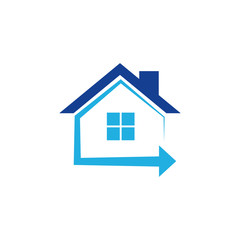 Fototapeta na wymiar House Arrow Logo Icon Design