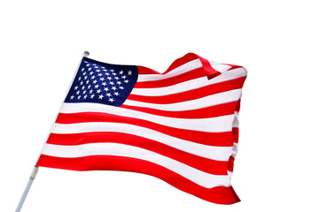 USA flag isolated on white background.