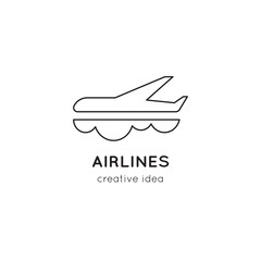 Airlines line logo template