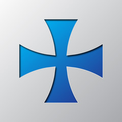 Choppers cross icon carved from paper. Vector illustration.