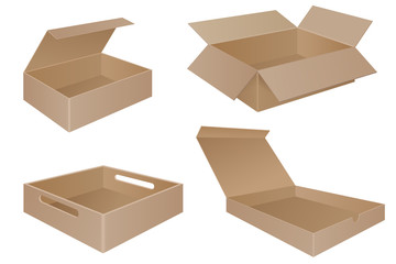 Brown cardboard boxes. Collection