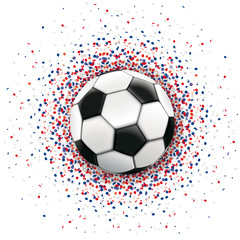 Football White Blue Red Confetti