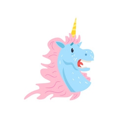 Cute frightened unicorn character cartoon vector Illustration on a white background