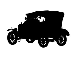 silhouette of retro car vector