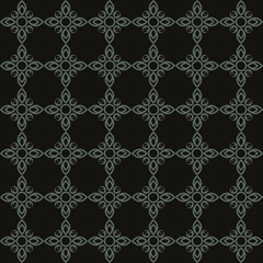 monochrome seamless pattern with black background