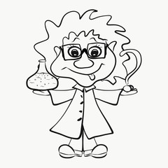 A cool man with a bulb and a question mark