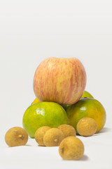 Fresh fruit and a white background taken in a studio.