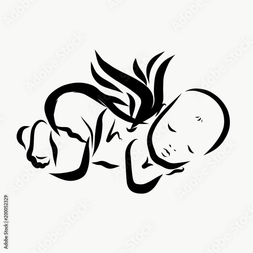 Download "A sleeping baby with wings, a newborn" Stock photo and royalty-free images on Fotolia.com - Pic ...