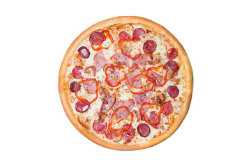 pepper and meat pizza