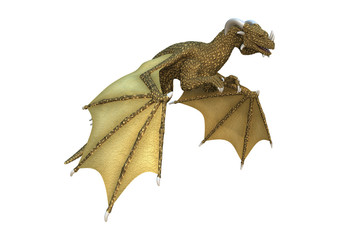 Fototapeta premium 3D Rendering Fairy Tale Dragon on White