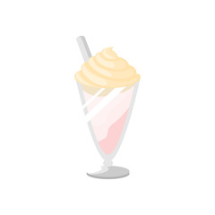 Strawberry Sundae Ice Cream Illustration