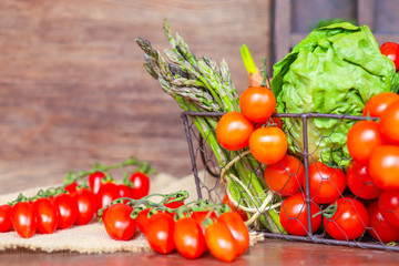 Colorful root vegetables with rape blossoms.Image of early spring (a kind of rape blossoms)
