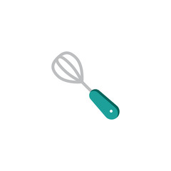 Egg beater flat icon, vector sign, colorful pictogram isolated on white. Kitchen whisk symbol, logo illustration. Flat style design