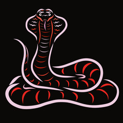 Fototapeta premium Cobra, pattern on a black background