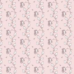 Cute simple floral pattern with roses pale pink