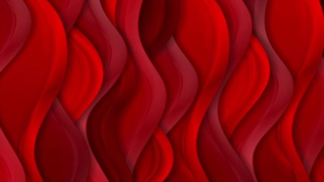 Bright red abstract silk wavy pattern motion design. Seamless looping. Video animation Ultra HD 4K 3840x2160