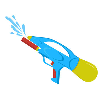 Water Gun Flat Vector Illustrator