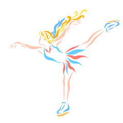 Obraz na płótnie Canvas The girl beautifully dancing on ice on skates