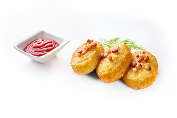 Potato dumplings - a traditional regional dish. Polish, Latvian and Lithuanian cuisine.