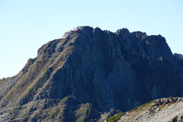 Fototapeta na wymiar Takidani cliff panorama view from Mt. Minamidake / 南岳山頂から眺める大キレット～滝谷 ＠上高地